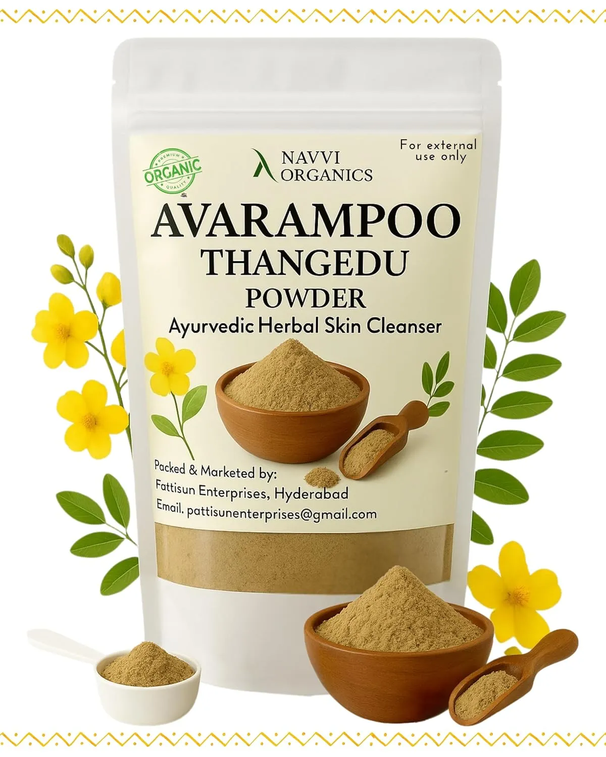 Avarampoo Powder 250g with Spoon for Skin Glow and Body Cooling